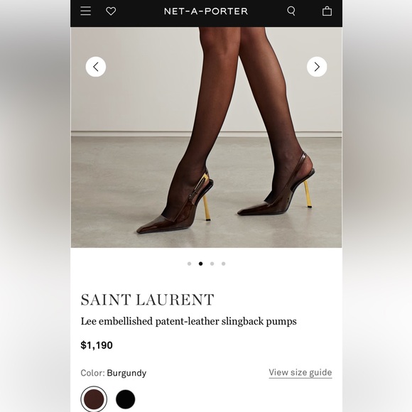 SAINT LAURENT LEE EMBELLISHED PATENT LEATHER SLINGBACK PUMP - Picture 3 of 16